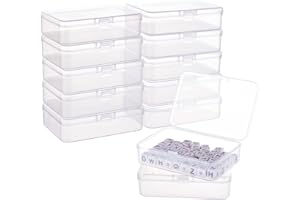 BENECREAT 12 Stuck Rechteck Clear Kunststoff Bead Aufbewahrungsbehalter Box Case mit Flip Up Deckel fur Pillen, Krauter, kleine Perle, Jewerrry Findings (9.4x6.4x2.6cm)