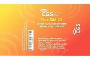 CGS FlexiSIM - Tarjeta SIM España | Elige tu Plan y conéctate al Instante | Número Español | Planes Flexibles Desde 40GB a Ilimitados | Roaming UE + UK Incluido | Sin Permanencia