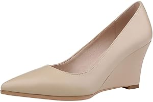 Jamron Donna Vera Pelle Punta 5.5CM/8CM Tacco a Zeppa Pumps Ufficio Lavoro Scarpette