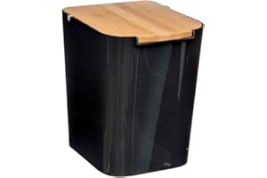 5 FIVE SIMPLY SMART 5five - Papelera naturéo de bambú con Tapa 5l Negra