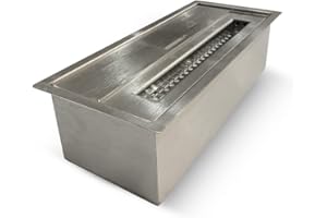 Divina Fire Bruciatore a bioetanolo 1.5LT Acciaio Inox 430SS L30 x P12.5 x H8.5 cm