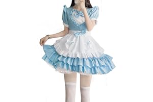 Aurueda French Maid Dress Cosplay Anime Set kostium pokojówki dla kobiet i dziewcząt, zestaw na Halloween