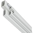 Max-EMA Global Square Cable Box Self Adhesive Pvc Trunking White 95cm x 3pc 16x25mm Wall Cord Cover Concealer On-Wall Wire Paintable Management Raceway To Hide Wires - Pack Of 1 (3Pcs of 16X25X950mm)