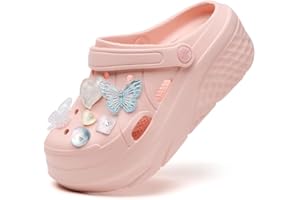 SECHRITE Platform Sabots pour Femme Tongs de Loisirs et vêtements de Sport Sabots de Sanitaire avec Charms Clogs de Wedge Tailles, 36-42 EU