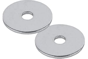 TERF® 100 Pcs Zinc Plated Steel M5 / 5mm X 20mm Flat Repairs Penny Washers Mudguard Fender Washer 5mm Hole and 20mm Out Side Large Diameter