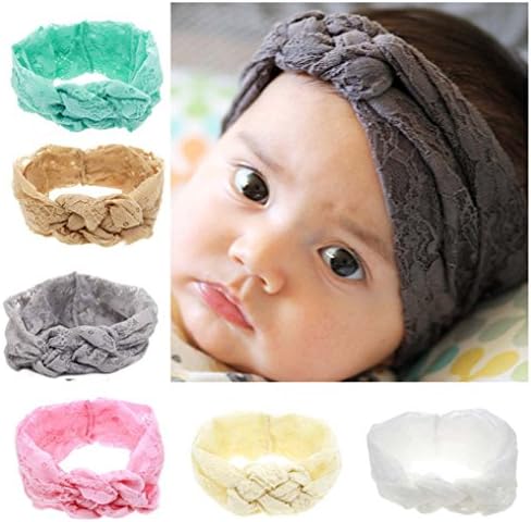 Baby Girl Newest Lace Turban Headband Newborn Girls Headband Bow Set