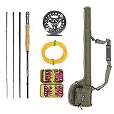 Es ist eine sehr professionelle Kombination zum Fliegenfischen. Die Oberfläche der Rute ist dunkelgrün und sieht eher im Freien und modisch aus.