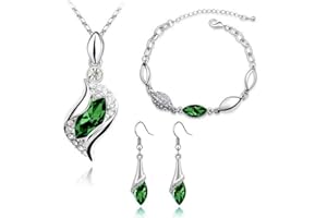 FDEETY Schmuck Set Damen 18 Karat Vergoldet Twist Halskette Haken Ohrringe Armband Schmuckset Silberkette Hängend mit Zirkonia für Mädchen Frauen