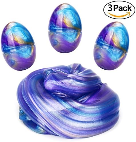 LAWOHO Floam Slime Mud, Silly Putty Soft Slime Putty Hand Mud Stress Relief Sludge Toys Easter Egg for Kids and Adult 3 Packs 6 OZ