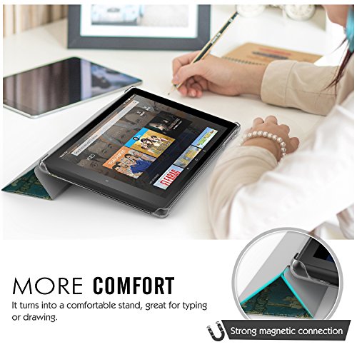 MoKo Hülle für All-New Amazon Fire HD 8 Tablet (7th Generation – 2017 Modell) – Ultra Slim Lightweight Smart Cover mit Durchschaubar Rückseite Schutzhülle für das neue Fire HD 8, Axishirsch - 8