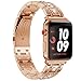 Produktbild Bands für Apple Watch 38mm 40mm,Rosegold Damen Edelstahl Sport Uhr Armband für iWatch Series 4 40mm,Metall Bling Armbänder für Series 3 2 1 38mm Edition Nike+