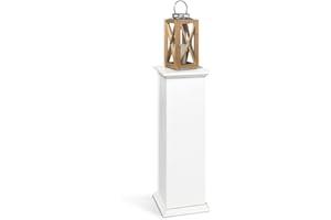 FMD Möbel Fireplace C1 Columna Decorativa, Madera, Blanco, 30x30x89 cm