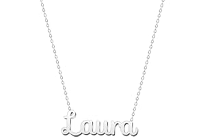 cotigo Collar Nombre Acero-Incluye Tarjeta con Significado Hermoso-Colgante Nombre Plateado o Dorado-Regalos Personalizados para Mujer-Cumpleaño-Navidad-Día de madre-San valentín