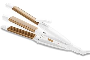 UKLISS Hair Crimpers & Curling Wand Straighteners 3 in 1, Fluffy Hairstyle Hair, Ceramic Women, Curlers Long Quick Heating, Dual Voltage, White, 1.0 Count