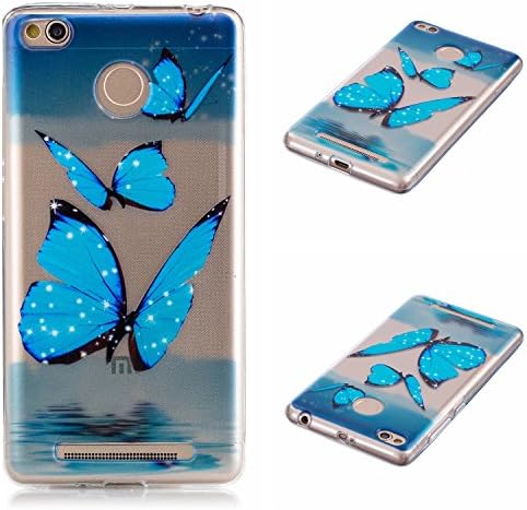 Voguecase® For Xiaomi Redmi 3S,(flying butterfly)Slim Fit Soft Silicone TPU Flexible Case Cover Anti-Scratch Shock Proof + Free Universal Screen-Stylus