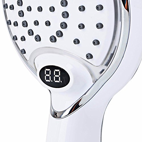 GuDoQi® LED dusche spray kopf mit temperaturfühler die digitale anzeige 3 farben ändern wasser betrieben - 5