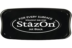 Rayher tampon encreur StazOn encre permanente pour embellir les cartes & autres tampon scrapbooking pour vos activités de loisirs créatifs noir