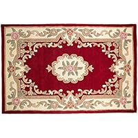 Flair Rugs - Alfombra con diseño Tradicional Floral Modelo Lotus Premium Aubusson (150x240cm/Rojo)