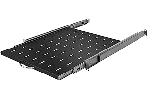 Stalflex Server Network Cabinet 19 Inch 1U 550 mm - Server Cabinet Made of Heavy Duty Steel - Universal Extendable Ventilated Rack Mounting Cantilever Tray - 19 Inch Shelf