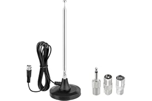 Superbat Antenne Radio Dab FM Maison Télescopique Antenne Numérique 79CM Intérieure avec Base Magnétique Câble d'extension de 3m pour Récepteur Stéréo Dab+ Dab FM AV Audio Vidéo Ricevitore Home Cinéma