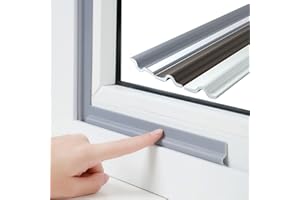 ESUFEIR Paraspifferi Porta Blindata,Guarnizione Adesiva Finestra,Striscia Sigillante per Porte e Finestre Scorrevole,Antispifferi,Insonorizzare Nastro Infissi Isolante Anti-Collisione(5M, Grigio)
