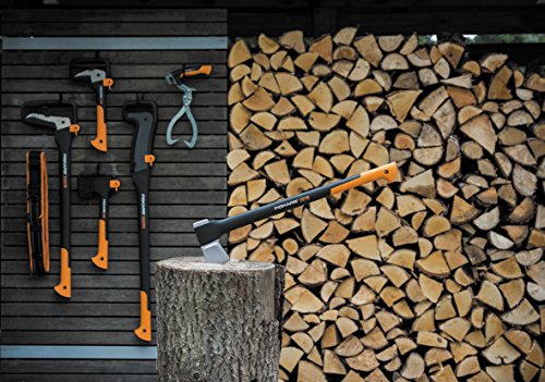 Fiskars Spaltaxt, Inklusive Klingen- und Transportschutz, Länge 70 cm, Antihaftbeschichtet, Hochwertige Stahl-Klinge/Glasfaserverstärkter Kunststoff-Stiel, Schwarz/Orange, X21–L, 2,1 kg, 1015642 - 12