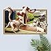 Produktbild EWQHD Cartoon Dogs Barbecue 3D Kinder Wand-Aufkleber Für Räume Schlafzimmer Wandabziehbilder Wohnkultur Aufkleber Muraux