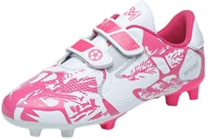 Agnueuty Chaussures de Football avec Crampons pour garçons Filles Chaussures de Football Chaussures d'entraînement d'athlétisme sans Lacets Enfants Unisexes