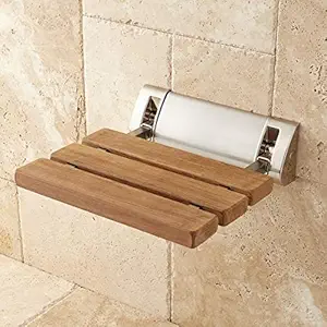 Marcoware Multi-purpose Foldable Wall Mounted Shower / Steam Room / Shoe Wearing Chair bench Burmese Teak