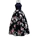 Produktbild Moonuy Sommerkleid der Frauen 2018, Blumen gedrucktes ärmelloses Partei-Abend-Strand-Maxi Kleid Knöchel-Längen-Ballkleid-Druck-Halter langes abgestuftes Rock Cocktailkleid (EU 36/Asien M, Marine)