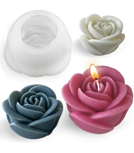 2-teilige Silikonform Lotusblüte – Für Kerzen, Seifen, Harz, 3D-Detail, DIY Basteln