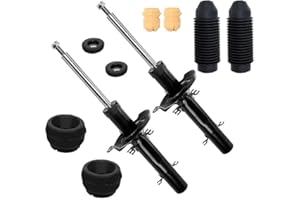 ATEC Germany 2x ammortizzatore a gas a pressione anteriore a doppio tubo, incluso cuscinetto del puntone e kit di protezione dalla polvere