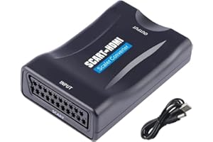 Yiany Convertitore 720P/1080P SCART a HDMI Adattatore Full HD Video Audio Commutatore Cavo per HDTV Monitor Proiettore STB VHS Xbox PS3 Sky Blu-ray DVD Player