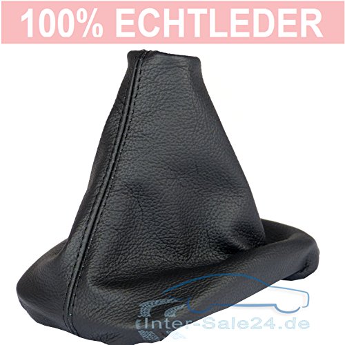 Intersale L&P A0040 Funda saco cuero de 100% real piel genuina negro con costura negra de palanca de cambios cambio velocidad velocidades marchas saco de conmutación