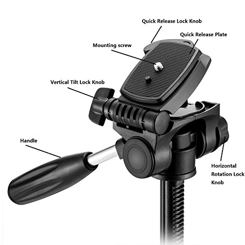 Treppiede ZOMEI Q111 In Alluminio Da 140cm, Testa Panoramica A 3 Vie, Supporto Per Telefono, Per Fotocamera E Smartphone