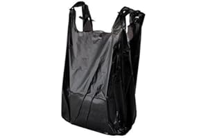 FR ENTERPRISES Frenterprises 500 x Black Heavy Duty Carrier Bags - Thicken Household Bags - Size XL 13x19x23 - Premium Plastic Bags