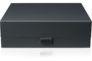 Thepaperbagstore Boîte cadeau magnétique de luxe pour mariage, mariage, fête prénatale (Black - Medium-220x170x50mm)