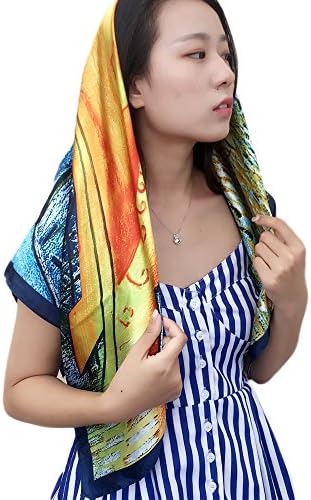 Fashion Attack Women Scarf Vincent Van Gogh Oil Painting Coffee House Square Graffiti 90cm x 90cm