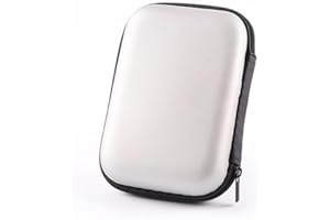 VQEOEOT Funda para disco duro para 2.5'' Discos Duros, Funda rígida para Portable External disco duro, solide antichoc SSD HDD case con Compartimentos Interiores, Porta Disco Duro, Blanco