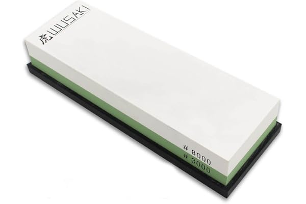 WUSAKI Pierre à Aiguiser pour Couteaux de Cuisine Grains 3000/8000 avec support en silicone