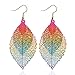 Produktbild Golden_flower Zweischichtige Blätterquaste-Ohrringe Einfache Retro Farbige Metall-Computerblätter-Blatt-Ohrringe, Mehrfarbig, Blätter