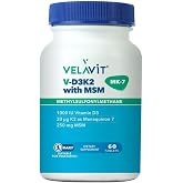 Velavit V-D3K2 with MSM 60 Tablet AROMASIZ Renkli
