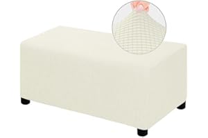 ACDLER Rectangular Funda Otomana Terciopelo Elastico Funda De Puff Sofa Funda Reposapies, Funda para Taburete Protector De Puff Retirable Lavable, para Sala (Color : A3, Size : 83-101cm)