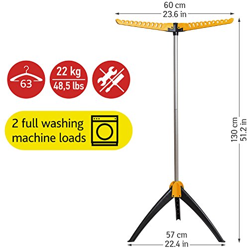 ArtMoon Elm Starke faltbare Wäscheständer & Wäschespinne Ständer 3 Arme Innen / Außen 60X57X130cm - 4
