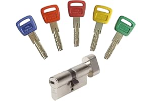 Cylindre Bricard Olympia 30+30 Bouton. 5 Clés, Argent