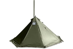 TOP LANDER Tienda de campaña con Estufa de leña para Invierno, Tipi de 1 Persona. Ideal para Caza, Pesca y Supervivencia al Aire Libre