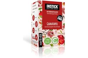 INSTICK JUST ADD WATER Instick Napój instant, bez cukru, o smaku owocu granatu, 12 saszetek, na 12 x 0,5 l, proszek do przygotowania napoju, wegański, niskokaloryczny, z witaminą C, aromatyzowany