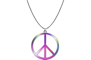WEINIBAO Collar Hippie, Colores Arcoiris Collar Paz Hippie, Colgante Paz Hippie, Collares Símbolo de la Paz para Mujeres Hombres, Colgante de la Paz, Collar de la Paz para Carnaval Cosplay Fiestas