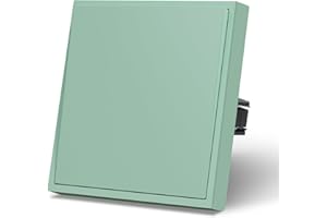 MVAVA Interruptor pared con Mate,Interruptores de luz con Garfio,Basculante Con Gran Panel,Fácil Instalación,1 Gang 1 Vía,86mm Verde