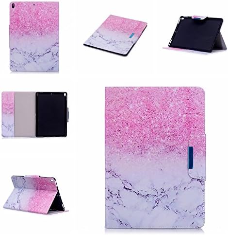 JHTC for Apple iPad Pro 10.5 inch 2017 Case with Auto Sleep &amp; Wake Function Flip Wallet Case Leather Soft Silicone Shock Proof Protective Backcover with Stand Credit Card Holder Magnetic Cover Ultra Thin Pink White Marble Sand Personalised Cute Funny Patterned Clear Design Colorful Cases Gift for girls
